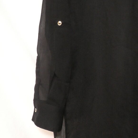 DYNAMITE | xs - extra small | Sheer Black Button-Up Long Sleeve Dress | NWOT - Picture 6 of 16